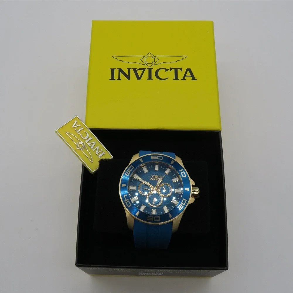 Invicta Pro Diver Impact 28002 Men's 50mm Blue Gold-Tone Quartz Watch
